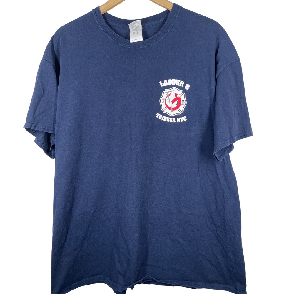 FDNY Ladder 8 Ghostbusters Tribeca NYC T-Shirt Navy Blue XL